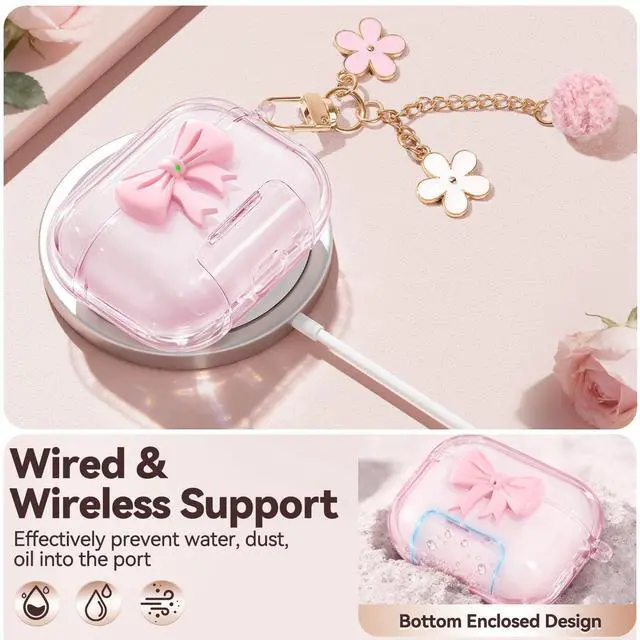 Alt view image 5 of 7 - for AirPods 4 Case Cover 2024-Clear Pink