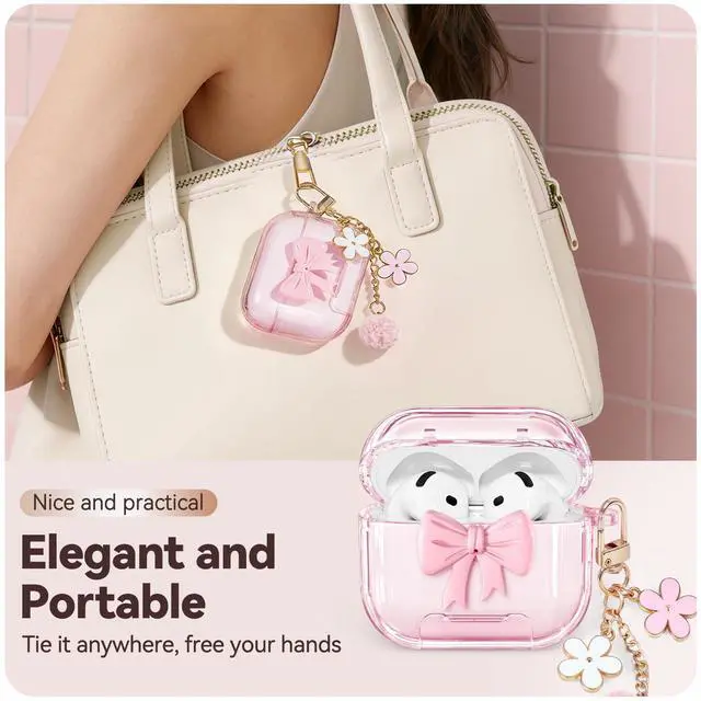 Alt view image 6 of 7 - for AirPods 4 Case Cover 2024-Clear Pink