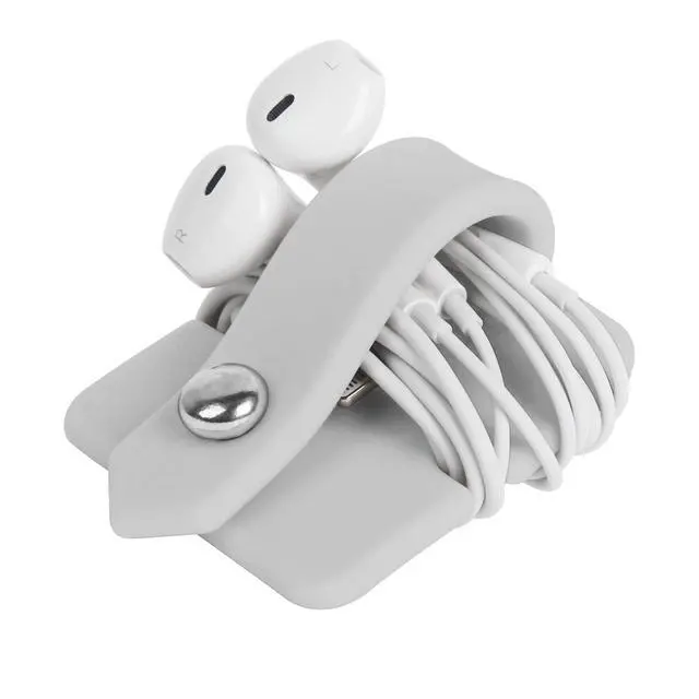 Alt view image 5 of 7 - Silicone Earphone Organizer Earphone Wrap Winder Headphone Cord Organizer Wrap Winder Manager/Cable Winder(Gray, 1 Piece)