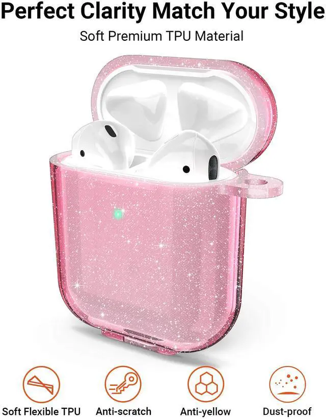 Alt view image 2 of 7 - Compatible with AirPods Case Cover, Pink Glitter