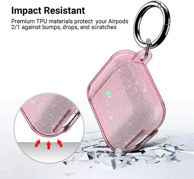 Alt view image 3 of 7 - Compatible with AirPods Case Cover, Pink Glitter