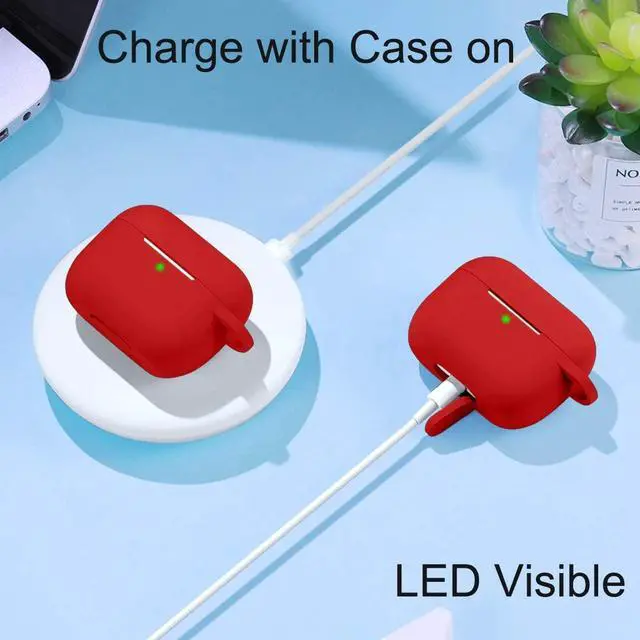 Alt view image 4 of 6 - for AirPods Pro 2nd/1st Case with Keychain, Red