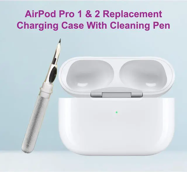 Alt view image 2 of 7 - Replacement Charging Case for AirPods Pro 1&2 Generation with fast Wireless and Wired Charging, Bluetooth Pairing and Sync Button, 680mAh Battery with Multi-Function Cleaning Tool. No Earbuds/Airpods.