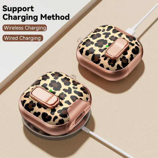 Alt view image 6 of 7 - for AirPods 4 Case 2024 with Safety Lock - Leopard Print