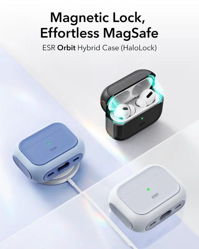 Alt view image 2 of 7 - for AirPods Pro 2 Case, Compatible with Airpods Pro Case 2nd / 1st Generation (2023/2022/2019), Compatible with MagSafe, Full Drop Protection Cover with Lanyard, Black