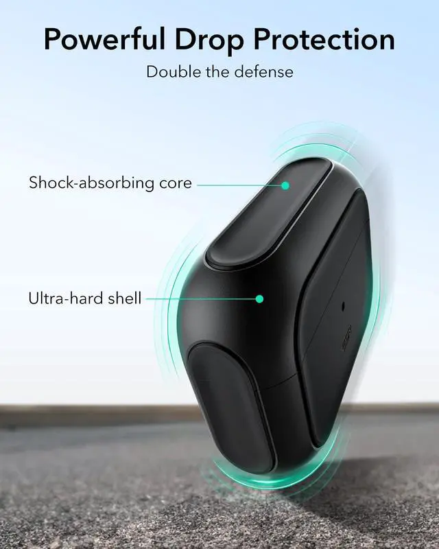 Alt view image 5 of 7 - for AirPods Pro 2 Case, Compatible with Airpods Pro Case 2nd / 1st Generation (2023/2022/2019), Compatible with MagSafe, Full Drop Protection Cover with Lanyard, Black