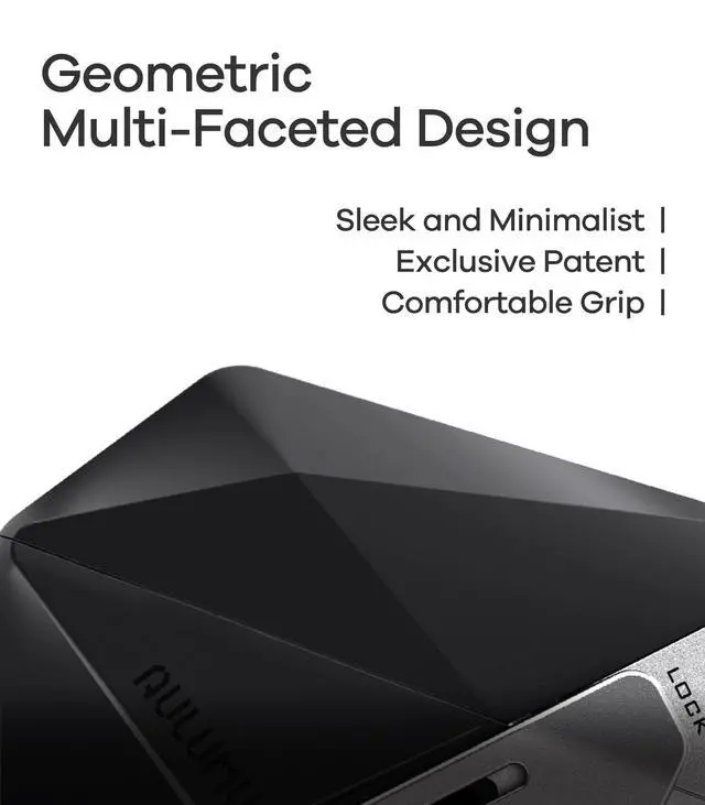 Alt view image 3 of 6 - A39 Geometric AirPods Pro 3 Case with Lock | Protective Cover with Nylon Buckle | Alloy Armour | Compatible with Apple AirPods Pro 3rd Generation Case (2025) - Black