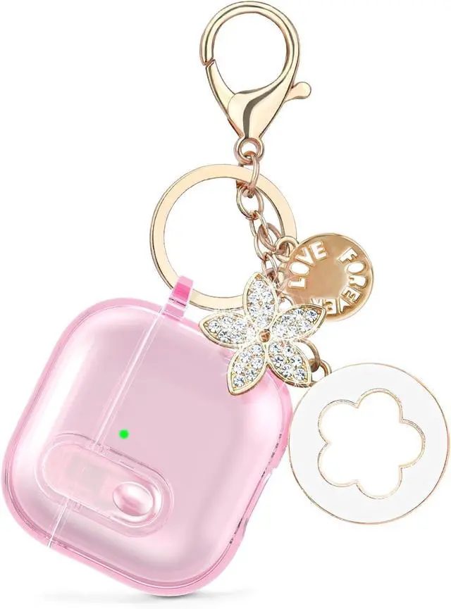 Alt view image 5 of 5 - Safety Lock Clear Case Compatible with Apple AirPods 4 Cases 2024 Women, Soft TPU Transparency Air pods 4 Gen Cases iPods 4 Earbuds Case Girl Bling Keychain for Airpod iPod 4th Gen
