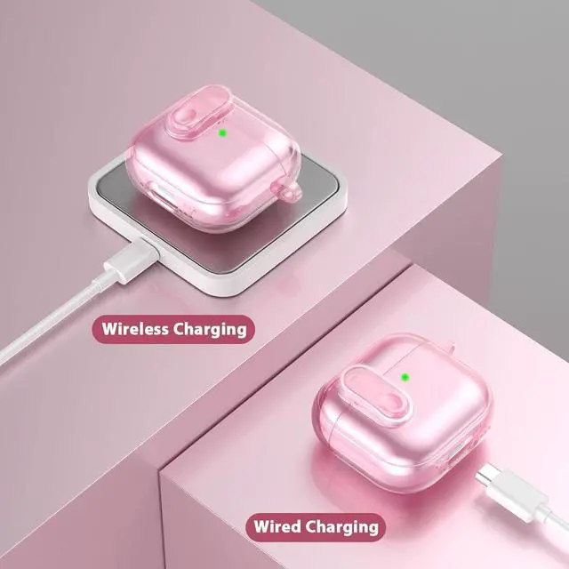 Alt view image 4 of 5 - Safety Lock Clear Case Compatible with Apple AirPods 4 Cases 2024 Women, Soft TPU Transparency Air pods 4 Gen Cases iPods 4 Earbuds Case Girl Bling Keychain for Airpod iPod 4th Gen