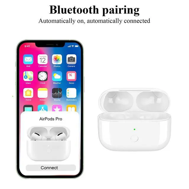 Alt view image 2 of 6 - Compatible for AirPods Pro Charging Case Replacement, Compatible for Wireless AirPods Pro Charger Case with Bluetooth Pairing Sync Button,660 mAh Internal Large Battery