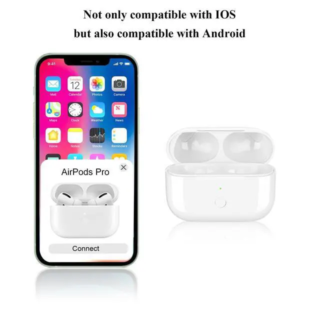 Alt view image 6 of 6 - Compatible for AirPods Pro Charging Case Replacement, Compatible for Wireless AirPods Pro Charger Case with Bluetooth Pairing Sync Button,660 mAh Internal Large Battery