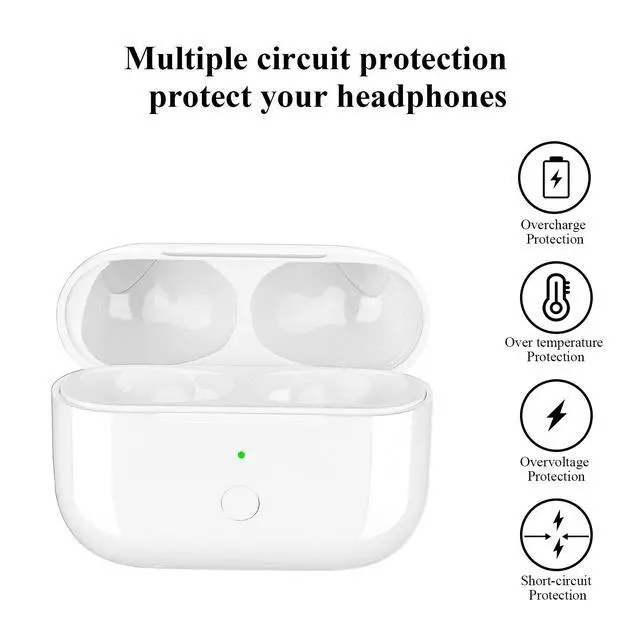 Alt view image 3 of 6 - Compatible for AirPods Pro Charging Case Replacement, Compatible for Wireless AirPods Pro Charger Case with Bluetooth Pairing Sync Button,660 mAh Internal Large Battery