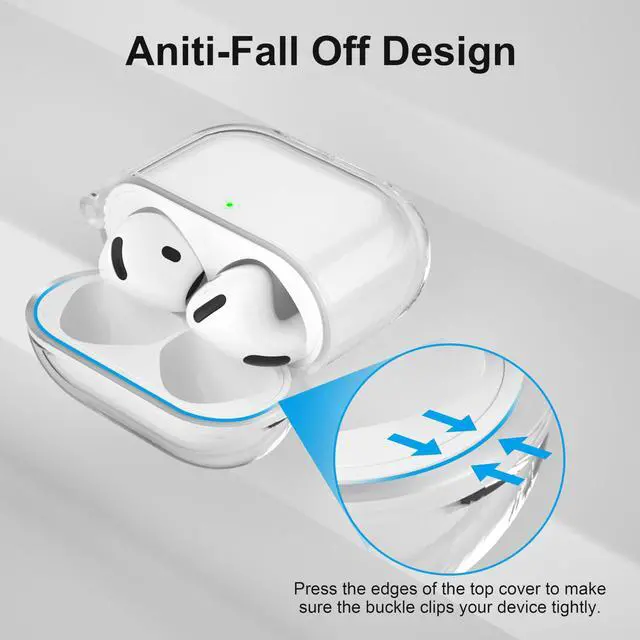 Alt view image 5 of 7 - Drop Protection Cover for AirPods 4 Case with Cleaning Kit,Clear White