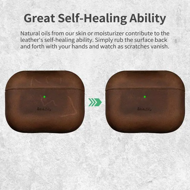 Alt view image 4 of 7 - Handcrafted Crazy Horse Leather Case for AirPods Pro 3 (2025)