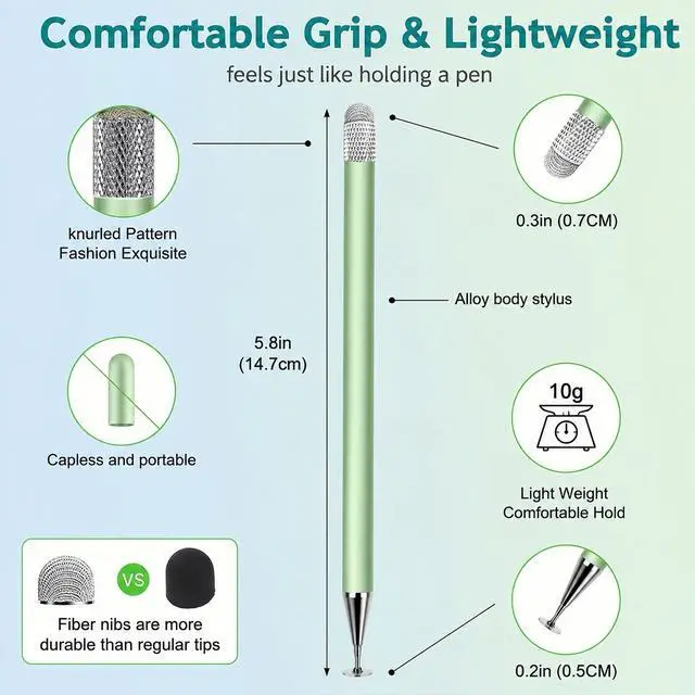 Alt view image 3 of 7 - Stylus Pen for Touchscreen ipad.2-in-1 Tip for Nintendo Switch