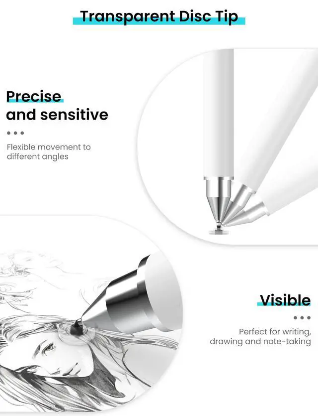 Alt view image 6 of 7 - Stylus Pen for Touchscreen, 3-in-1 Universal Tablet Pen