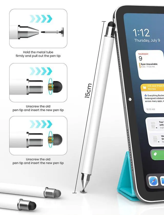 Alt view image 5 of 7 - Stylus Pen for Touchscreen, 3-in-1 Universal Tablet Pen