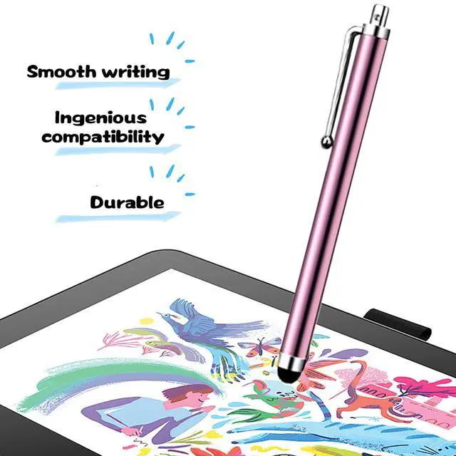 Alt view image 4 of 7 - 10 Pack Stylus Pen for All capacitive Touch Screens Suitable for iPhone Ipad Samsung Galaxy Tablets Black