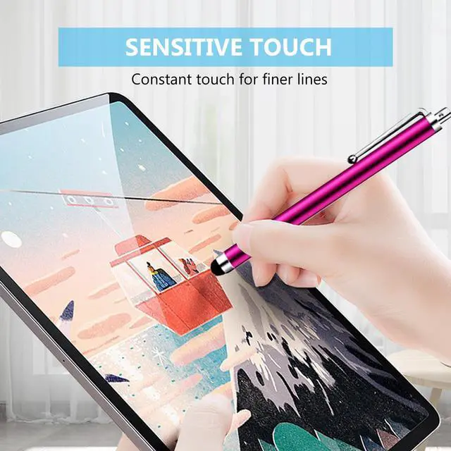 Alt view image 5 of 7 - 10 Pack Stylus Pen for All capacitive Touch Screens Suitable for iPhone Ipad Samsung Galaxy Tablets Black