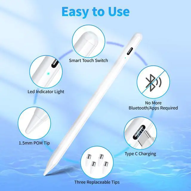 Alt view image 5 of 7 - Stylus Pen for Touchscreen, Compatible for Android & iOS Phones/Tablet, Fast Charge Universal Stylus Pen for i-Phone, i-Pad, Tab A9+, High Sensitivity & Precision Stylist Pencil for Writing/Drawing