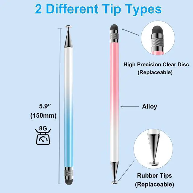 Alt view image 4 of 7 - Stylus(5 Pcs),2-in-1 Stylus Pen for Touchscreen,Stylus Pen