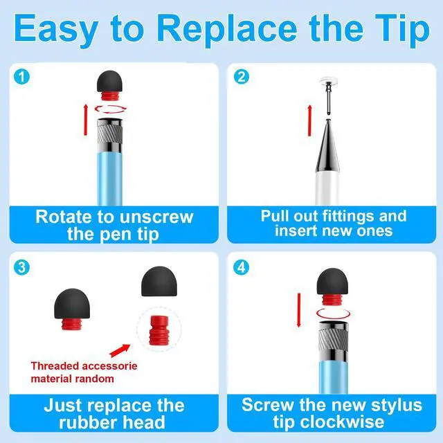 Alt view image 6 of 7 - Stylus(5 Pcs),2-in-1 Stylus Pen for Touchscreen,Stylus Pen