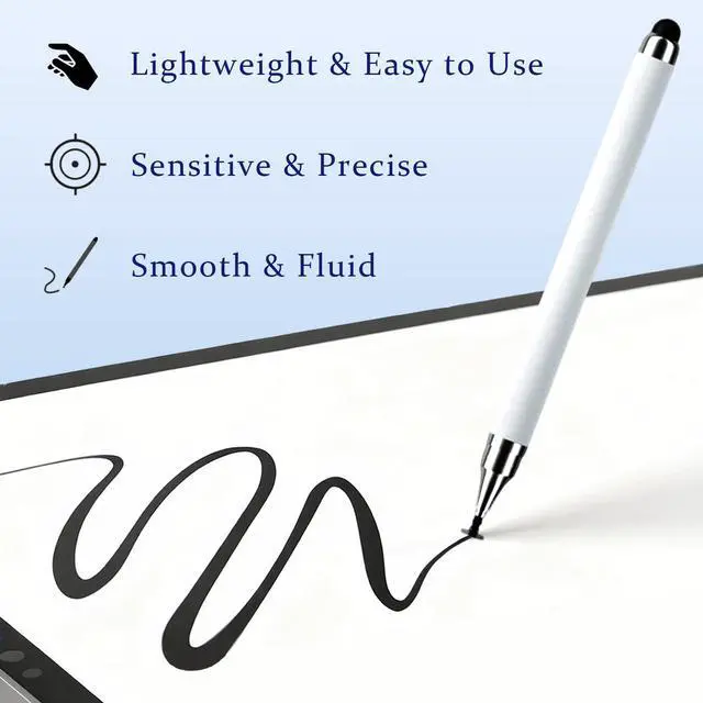 Alt view image 5 of 6 - 5 Pcs Stylus Pen, 2-in-1 Stylus for Touch Screen, High Precision & Sensitivity, Fit for Phones & Tablets, with 6 Rubber Tips & 6 Disc Tips (White/Silver/Black/Rose Gold)