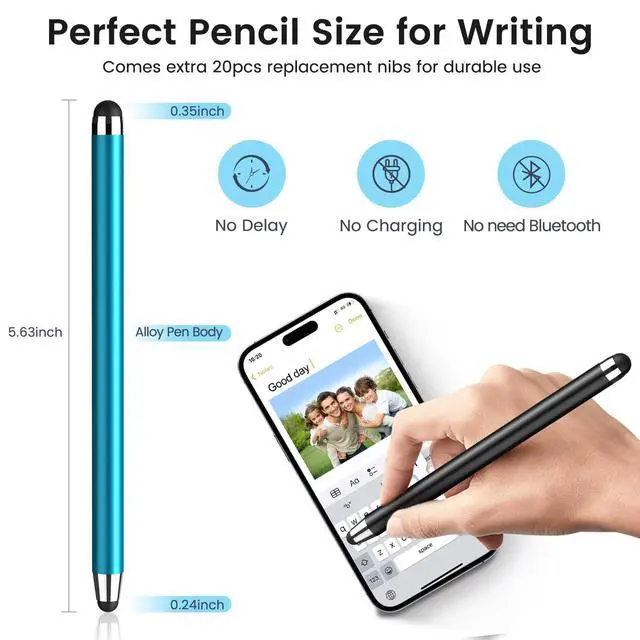 Alt view image 3 of 7 - Stylus Pen for Touchscreen (10PCS), 2 in 1 Rubber iPad Stylists Pen