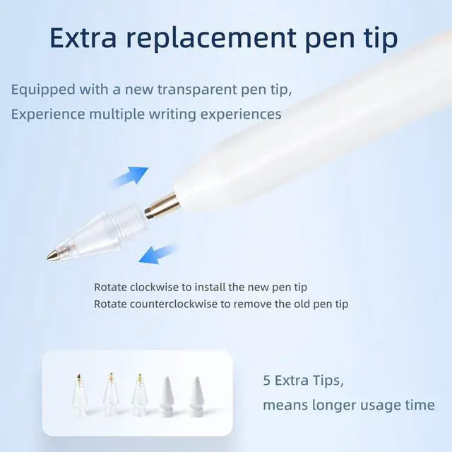 Alt view image 3 of 7 - Stylus Pen for Apple iPad 2018-2026 with Fast Charge Palm Rejection