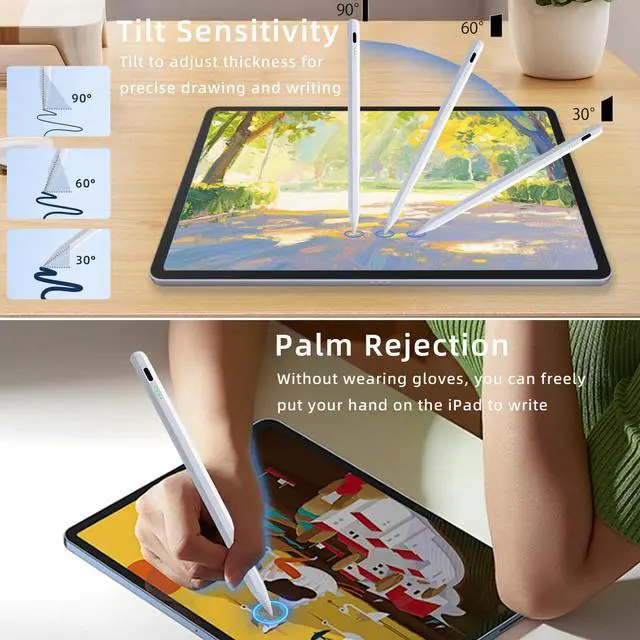 Alt view image 6 of 7 - Stylus Pen for Apple iPad 2018-2026 with Fast Charge Palm Rejection