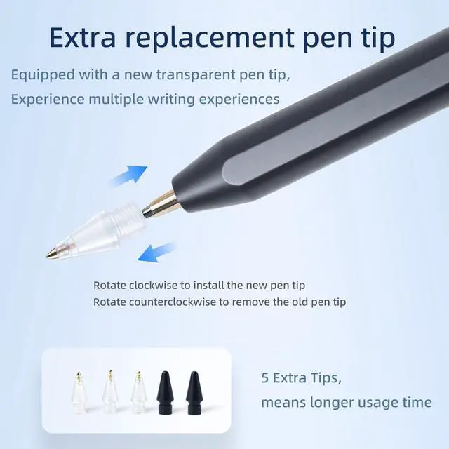 Alt view image 4 of 7 - Stylus Pen for Apple iPad 2018-2026 with Fast Charge Palm Rejection