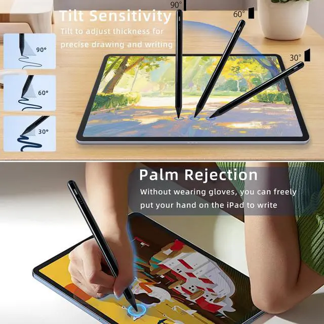 Alt view image 6 of 7 - Stylus Pen for Apple iPad 2018-2026 with Fast Charge Palm Rejection