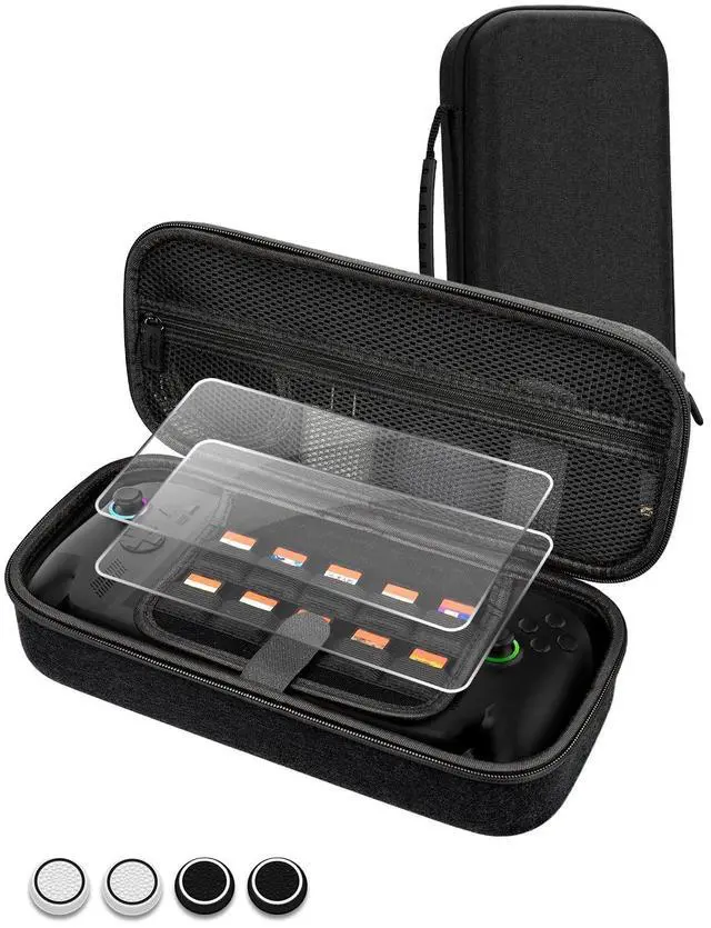 Main image of Carrying Case for ROG Ally & Ally X 2025 | Portable Travel Gaming Handheld Bag with 2 Screen Protectors, 4 Thumb Grips, 10 SD Card Slots, Black