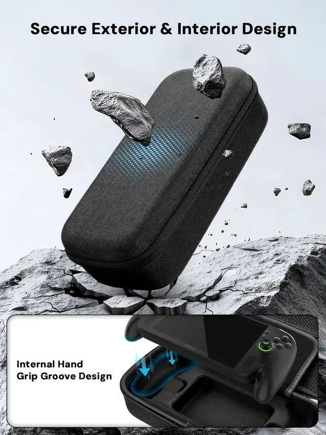 Alt view image 2 of 7 - Carrying Case for ROG Ally & Ally X 2025 | Portable Travel Gaming Handheld Bag with 2 Screen Protectors, 4 Thumb Grips, 10 SD Card Slots, Black