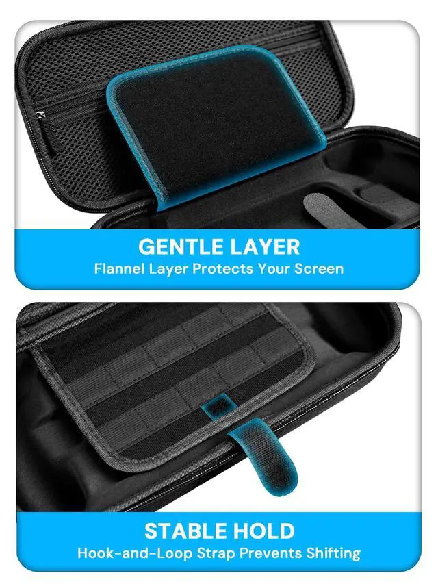 Alt view image 5 of 7 - Carrying Case for ROG Ally & Ally X 2025 | Portable Travel Gaming Handheld Bag with 2 Screen Protectors, 4 Thumb Grips, 10 SD Card Slots, Black