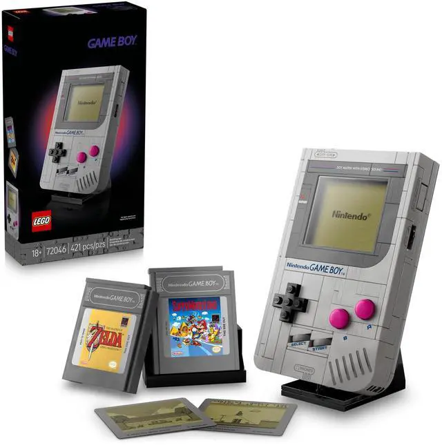 Main image of Super Mario Game Boy - Retro Building Sets for Adults, Ages 18+ - Gifts for Birthdays - Collectible Model with Game Paks and Display Stand - 72046
