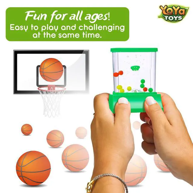 Alt view image 4 of 6 - Aqua Rings Handheld Water Game - Set of 2 - Water Ring Toss and Basketball Hoop Toy - Gift for Ages 3 4 5 6 7 8 9 - Nostalgic 80's 90's Retro Mini Games - Fun Car Road Trip Travel Activities