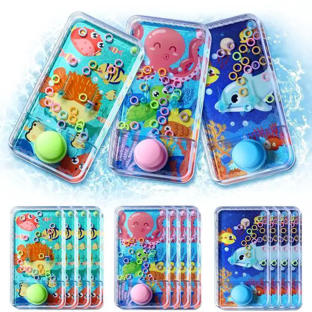 Main image of 12 Pack Handheld Water Games for Kids, Water Ring Toss Handheld Games Under the Sea Party Favors Goodie Bag Stuffers Classroom Rewards for Boys Girls, Stress-Relief Car Games Travel Toys