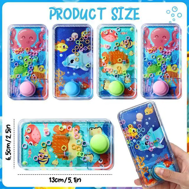 Alt view image 4 of 7 - 12 Pack Handheld Water Games for Kids, Water Ring Toss Handheld Games Under the Sea Party Favors Goodie Bag Stuffers Classroom Rewards for Boys Girls, Stress-Relief Car Games Travel Toys