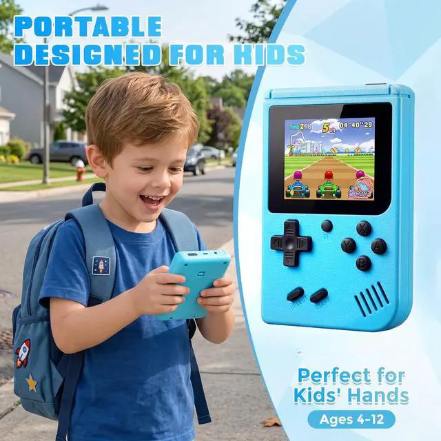 Alt view image 3 of 6 - Retro Handheld Game Console, Built-in 400 Classic Video Games, Portable Mini Video Gaming Emulator with 3.0" IPS Screen and Rechargeable Battery, Retro Gaming Device Player