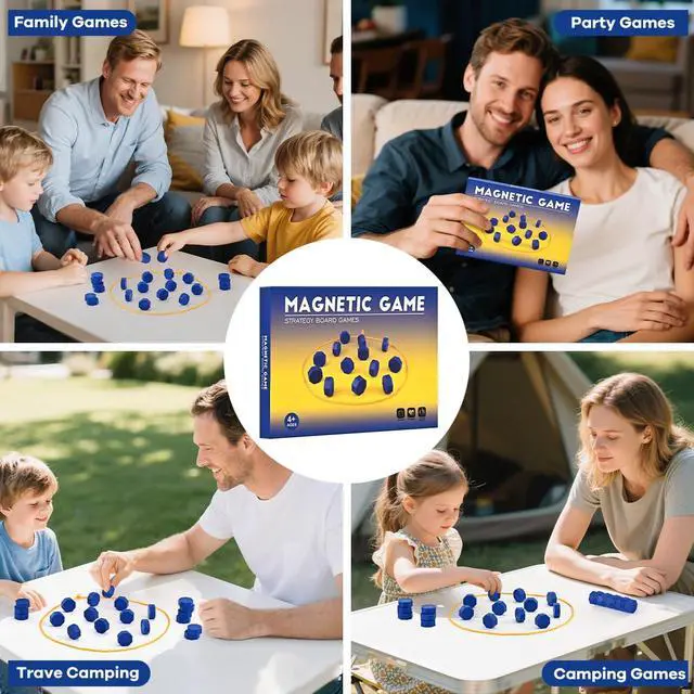 Alt view image 6 of 6 - Magnetic Chess Game with Full-Size Stones, Puzzle Strategy Games