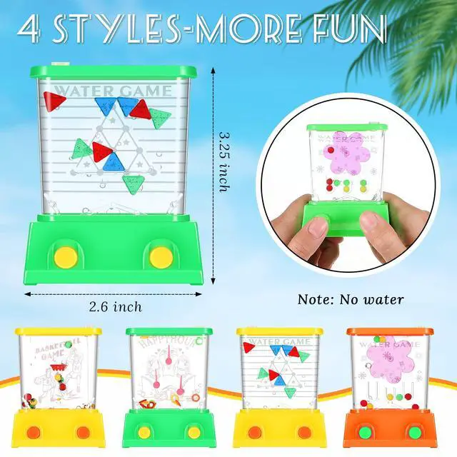 Alt view image 2 of 7 - 4 Pieces Water Games Handheld for Kid Small Retro Waterful Ring Toss Handheld Game Birthday Goodie Bags Stuffers School Classroom Prize Reward Pastime Car Toy Fidget for Boy Girl(Lovely Style)