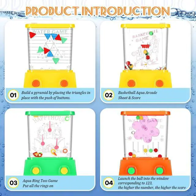 Alt view image 6 of 7 - 4 Pieces Water Games Handheld for Kid Small Retro Waterful Ring Toss Handheld Game Birthday Goodie Bags Stuffers School Classroom Prize Reward Pastime Car Toy Fidget for Boy Girl(Lovely Style)