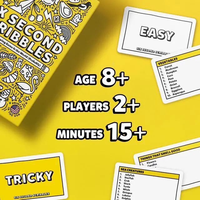 Alt view image 2 of 6 - Six Second Scribbles: The frantically Fast and fantastically Fun Drawing Game | A Family Friendly Party Game for Children, Teens and Adults (New Edition)