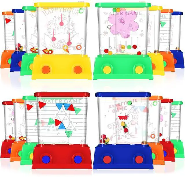 Main image of 16Pcs Handheld Water Games Mini Arcade Fish Ring Toss Basketball, Water Ring Toss Handheld Toys for Kids Adults, Retro Games for Beach Toy Party