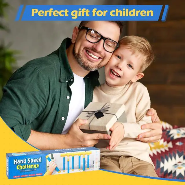 Alt view image 6 of 7 - Reflective Drop Stick Challenge Game - Hand-Eye Coordination Reflex Trainer with 3 Speed Modes - Fun Catching Sticks Game for All Ages (Blue)
