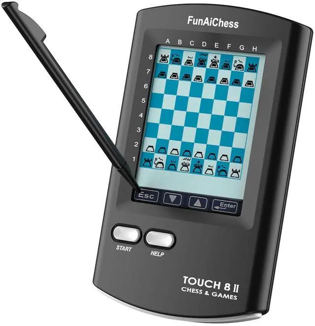Main image of Handheld Electronic Chess Board 8 in 1 Touch Chess Computer Game Portable Electronic Chess Set for Adults, Kids,and Beginners Learn and Travel with Stylus Large LCD Display Gift(Black)