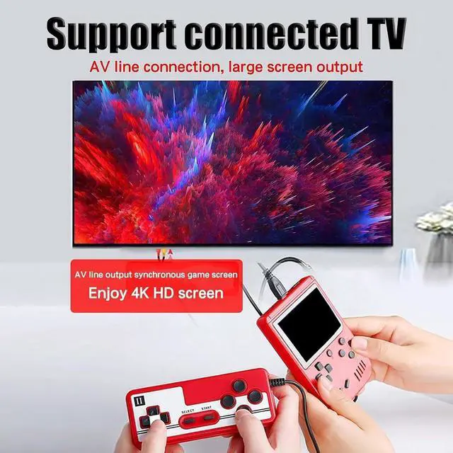 Alt view image 2 of 6 - Handheld Game Console,Portable Gaming System with 400+ Classic Games,3.0" LCD Screen,Retro Game Console Support TV Connection & 2 Players for Kids Adults