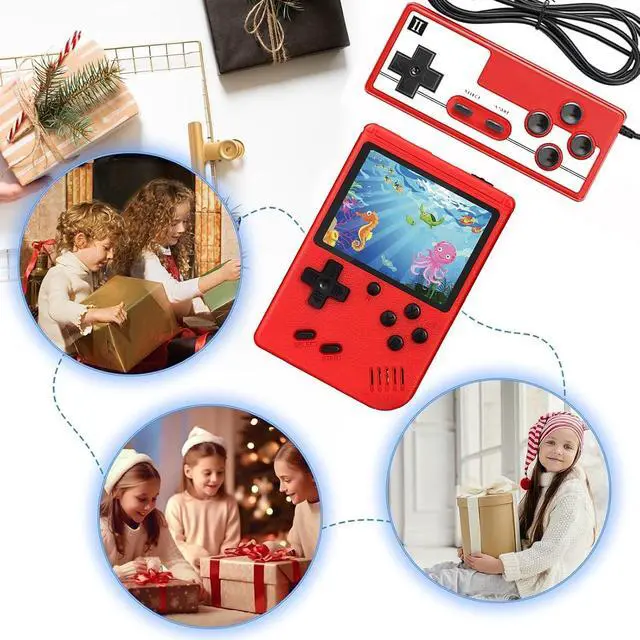 Alt view image 6 of 6 - Handheld Game Console,Portable Gaming System with 400+ Classic Games,3.0" LCD Screen,Retro Game Console Support TV Connection & 2 Players for Kids Adults