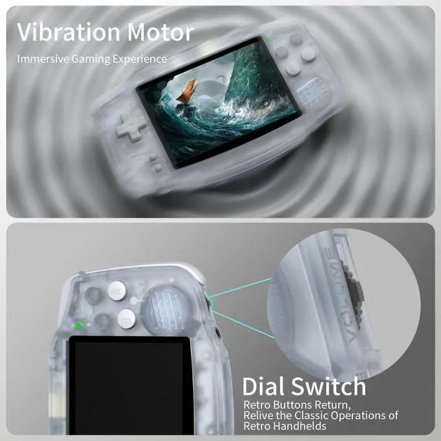 Alt view image 4 of 6 - Anbernic RG34XX Retro Handheld Game Console Linux 3.4 IPS 720*480 Screen 64G Card 5000+ Classic Games RG34XX H700 64-bit 3500mAh Battery Game Player Compatible with Bluetooth WiFi Glacier